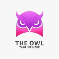 Owl head logo design vector