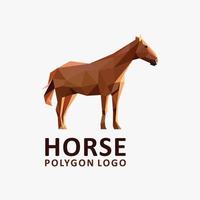 Horse low poly logo design vector