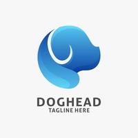 Dog head logo design in circle shape vector