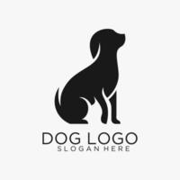 Silhouette dog logo design vector