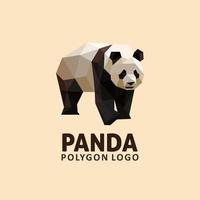 diseño de logotipo de panda de baja poli vector