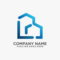 diseño de logotipo de casa de línea