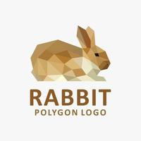 Rabbit low poly logo design vector