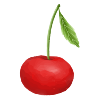 akvarell körsbär, handmålad frukt clipart png