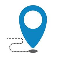 Blue Location Map Vector Icon Clipart Symbol in white background