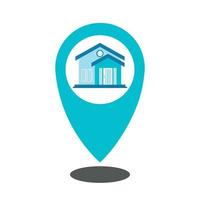 ilustración de vector de icono de mapas de ubicación de navegación de dirección de casa y bienes raíces en fondo blanco