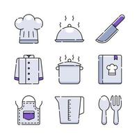 Chef Icon Set Collection vector