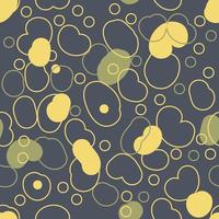 Hippie aesthetic seamless pattern with abstract spots in 1960s style. vector