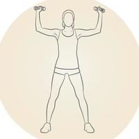 Woman Workout Outline. vector