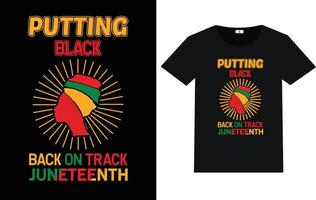 Trendy Juneteenth day typography and graphic t shirt design vector