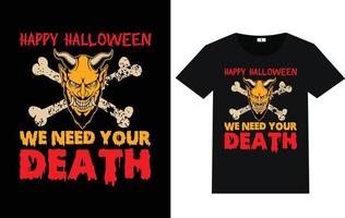 Trendy Halloween Day Typography and Graphic T shirt Design vector