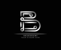 initial letter B logo creative elegant trendy unique artistic silver color  based Alphabet icon logo. vector