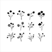 Silhouette  of  flower Bouquet vector