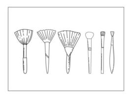 make up brushes collection vector