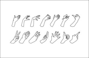 Hands gestures collection vector