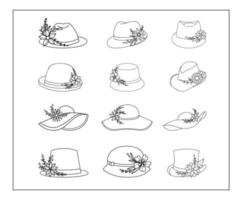 sombrero con arreglo floral vector