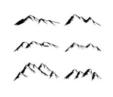 colección de siluetas de montaña vector