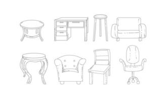 Furniture interior collection vector