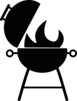 grill icon on white background. flat style. black BBQ grill icon for your web site design, logo, app, UI. barbeque symbol. outdoor grill sign. vector