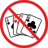 icono de prohibición de apuestas. icono de juego prohibido. los juegos de azar no están permitidos símbolo. señal de prohibición. vector