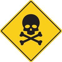 skull and bones warning icon on white background. flat style. deadly danger symbol. skull danger sign. vector