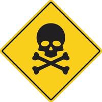 skull and bones warning icon on white background. flat style. deadly danger symbol. skull danger sign. vector