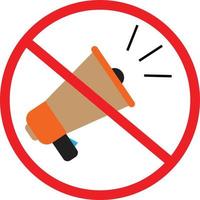 no megaphone icon. no noise icon. no loud sound symbol. no speaker prohibition sign. vector