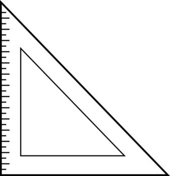 icono de regla de medición sobre fondo blanco. estilo plano icono de regla para el diseño de su sitio web, logotipo, aplicación, ui. símbolo de regla triangular. signo de regla. vector