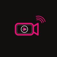 Button live streaming. Live stream logo. Live broadcast icon, online stream sign. Vector