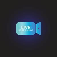 Button live streaming. Live stream logo. Live broadcast icon, online stream sign. Vector