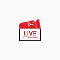 Button live streaming. Live stream logo. Live broadcast icon, online stream sign. Vector