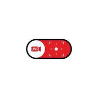 Button live streaming. Live stream logo. Live broadcast icon, online stream sign. Vector