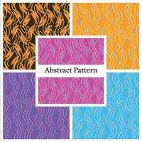 Abstract pattern 5 color set vector illustration for fabric, cover, background, card.