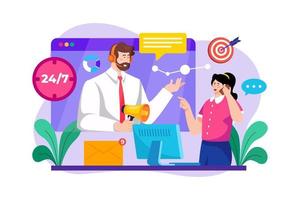 Marketing Consultant Illustration concept on white background vector