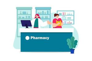 Pharmacy Assistant Illustration concept on white background