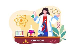 Chemical engineer Illustration concept on white background