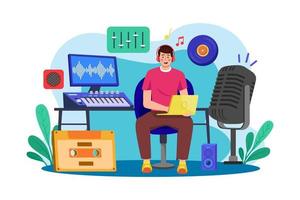 Music Producer Illustration concept on white background vector