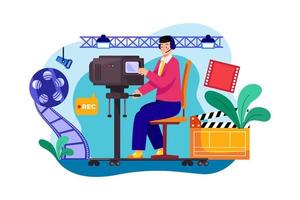 Camera Operator Illustration concept on white background vector