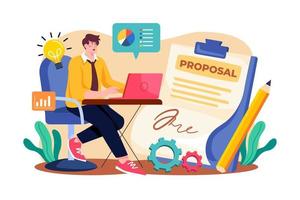 Proposal Writer Illustration concept on white background vector