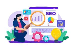 concepto de ilustración de administrador de seo sobre fondo blanco vector