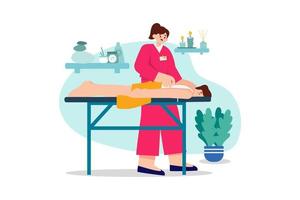 concepto de ilustración de terapia de masaje sobre fondo blanco vector