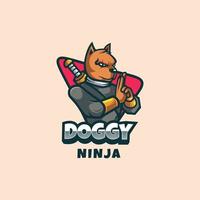 Illustration vector graphic of Doggy Ninja, good for logo design