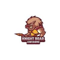 Illustration vector graphic of Knight Boar, good for logo design