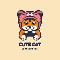 Illustration vector graphic of Cute Cat, good for logo design