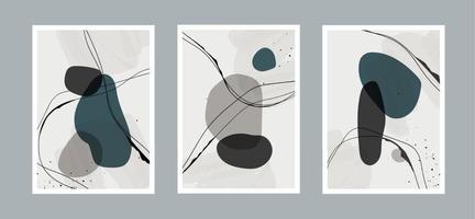 fondo de artes de línea abstracta con diferentes formas para la decoración de paredes, postales o portadas de folletos. diseño vectorial vector