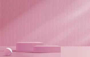 fondo rosa cosmético y pantalla de podio premium para presentación de productos, marca y empaque. escenario de estudio con sombra de fondo. diseño vectorial vector