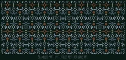 Seamless pattern textiles abstract line art vector