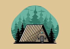 Vintage wood cabin illustration design vector