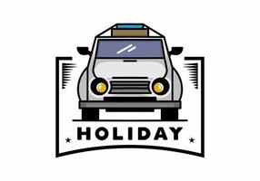 Holiday in car illustration design vector