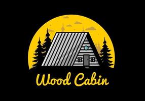 Vintage wood cabin illustration design vector